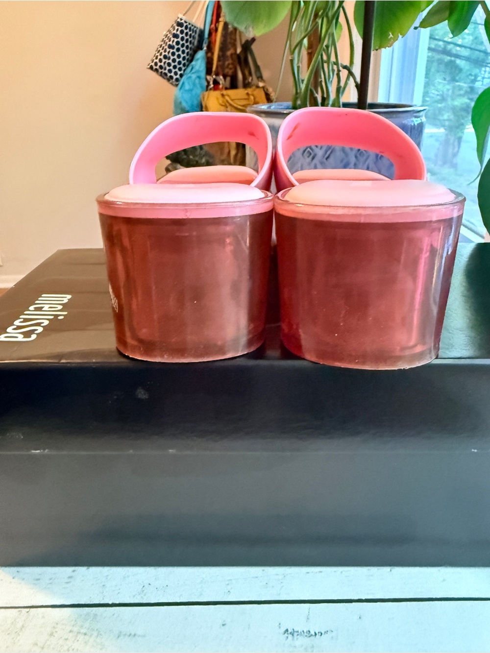 Melissa | Pink Glossy Slide Mules, 2” Block Heel - Picture 5 of 9